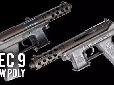 TEC 9 Low Poly Low-poly 3D model