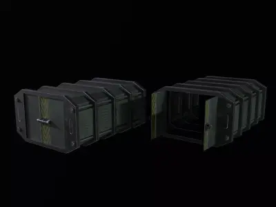 Militaty Container PBR Low-poly 3D model
