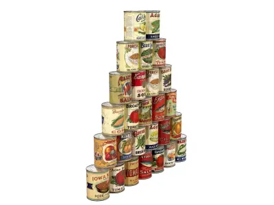 Retro Canned Food  Low-poly 3D model