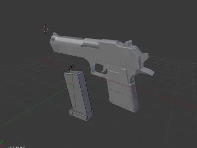 PBR gameready DesertEagle gun Low-poly 3D model