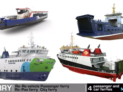 Passenger ferry 3D Model Pack