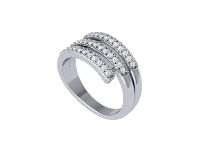 3 Rail Engagement Ring 3D print model