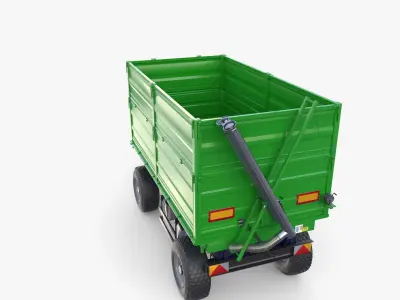 Agro trailer V1 Low-poly 3D model