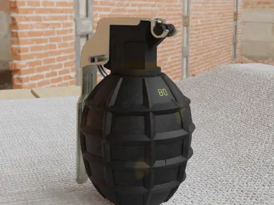 Hand grenade Low-poly 3D model 3