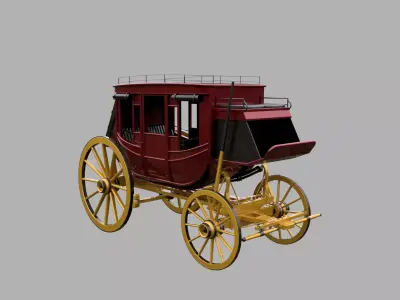 Wild west Concord Stagecoach 3D model