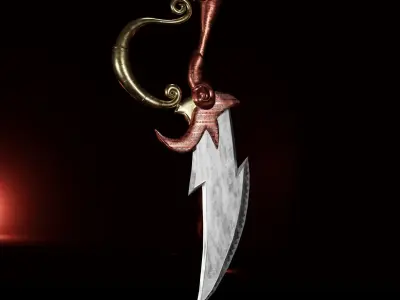 African Sword - Knife Low-poly 3D model