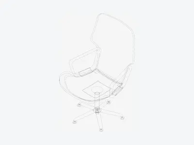 Chair - Office - Worksmart - High Back Low-poly 3D model