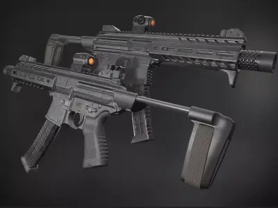 MPX 9mm Low-poly 3D model