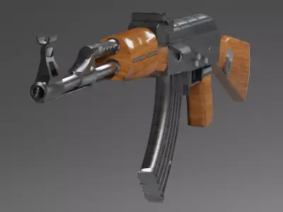 AK-47 Model Mid-Poly Rigged 3D model