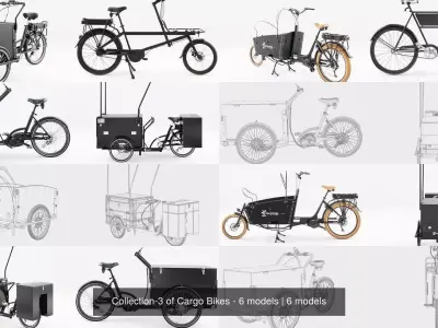 Collection-3 of Cargo Bikes - 6 models 3D Model Pack
