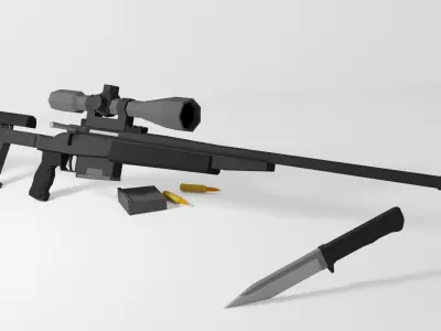 Weapon pack - LowPoly Free low-poly 3D model
