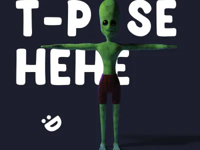 Cute creature with rig 3D model