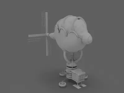 Aircraft model windmill 3D model