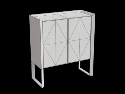 Wooler Reclaimed Wood Cabinet Low-poly 3D model