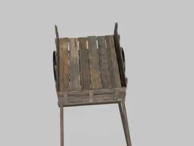 Wooden Cart Free 3D model