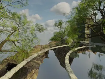 Village On The Cliffs 3D model