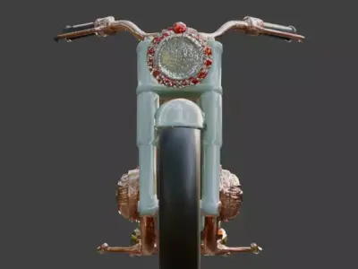 Luxury Jeweled Jade and Rose Gold Cruiser Low-poly 3D model
