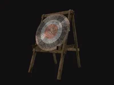 Medieval Archery Target Low-poly 3D model