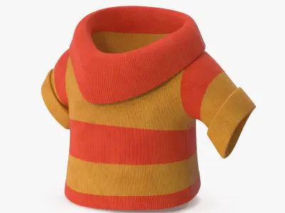 Cartoon Short Sleeve Sweater Orange 3D model