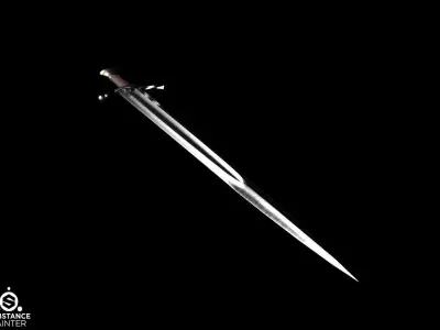Boromirs sword from LOTR series Low-poly 3D model