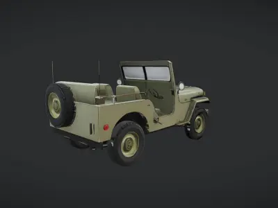 classic military jeep vehicle 3D model