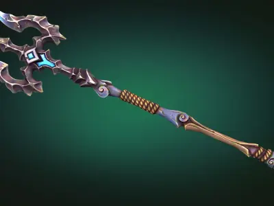 Coastal trident Low-poly 3D model