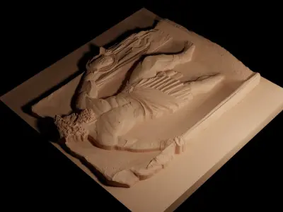 Philoctetes Hercules CNC 3d Print High Relief Sand Casting 3D print model