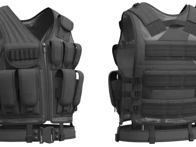 UTG 547 Law Enforcement Tactical Vest - Marvelous Designer 3D model