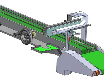 Adjustable Width Conveyor 3D CAD Model 3D model