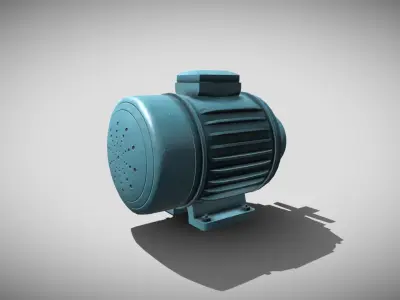 Squirrel Cage Motor Low-poly 3D model