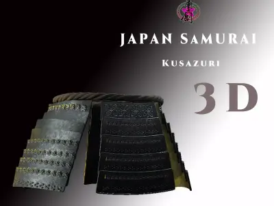 Japan Samurai kusazuri  Low-poly 3D model
