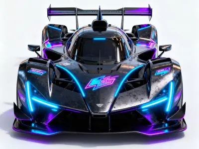 Black Stealth Formula Race Car 3D Model V01 Low-poly 3D model