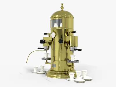 Espresso Machine 1930 Antique Low-poly 3D model