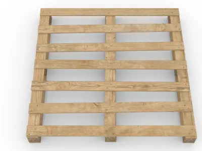 1200x1200mm quad pallet Low-poly 3D model