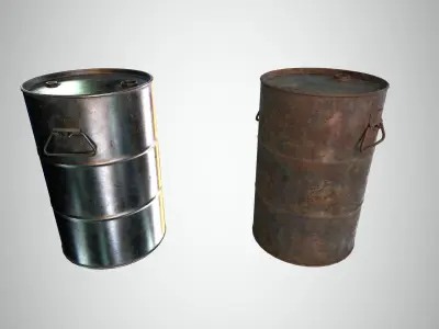 Steel Drum Food Grade Low-poly 3D model