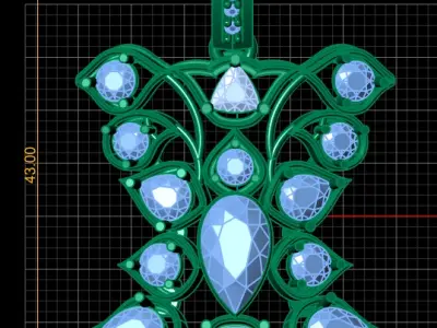 PEAR CLUSTER ANTIQUE LOCKET SET 3D PRINTABLE MODEL 3D print model