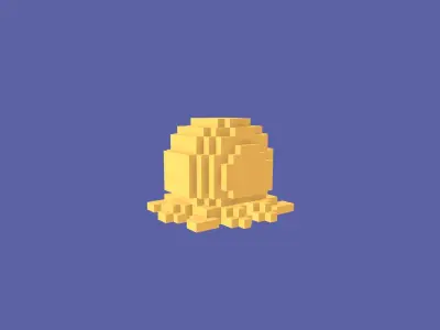 Octopus Voxel Low-poly 3D model