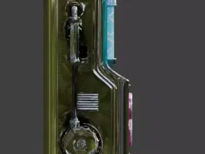 Atompunk Neon Fuel Pump Low-poly 3D model