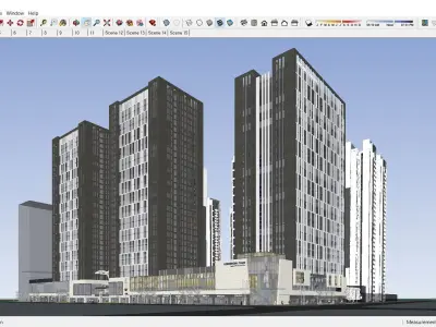 Sketchup Commercial Office Complex 267 3D model