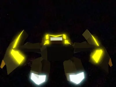 LowPoly SpaceShip flying in sky Low-poly 3D model