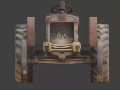 Frontier Wasteland Farm Tractor Low-poly 3D model