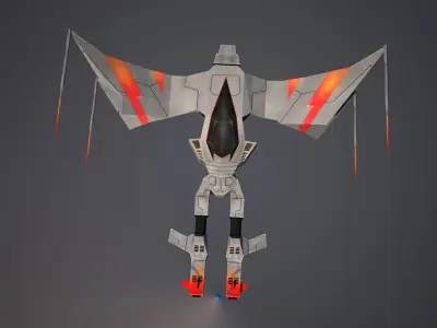 Spaceship Race 1 Low-poly 3D model