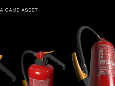 RUSTY CO2 FIRE EXTINGUISHER - GAME READY - LOW POLY - PBR Low-poly 3D model