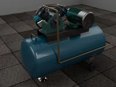 Air Compressor  Low-poly 3D model
