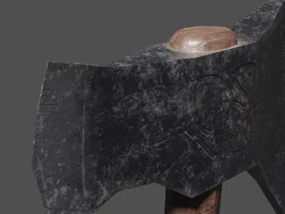 Norse-Gaelic Axe Low-poly 3D model Low-poly 3D model