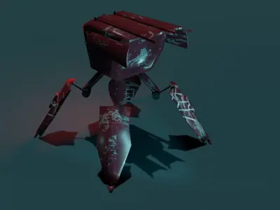 sci-fi robot - low poly - pbr - robotics Low-poly 3D model
