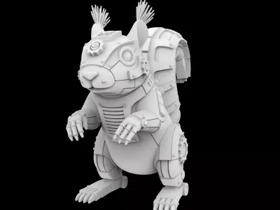 Steampunk Squirrel with Gear Tail 3D Print Model 3D print model