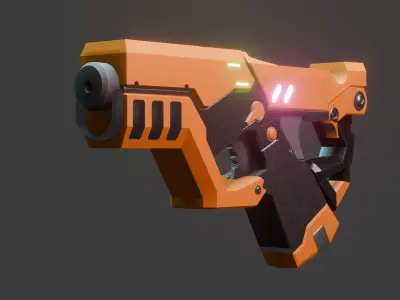 sci-fi Low poly GUN Low-poly 3D model