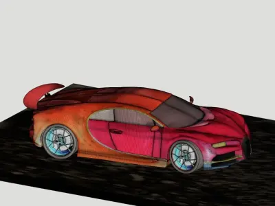 Bugati car model Free low-poly 3D model