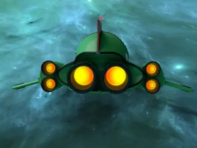 low poly space ship model Low-poly 3D model